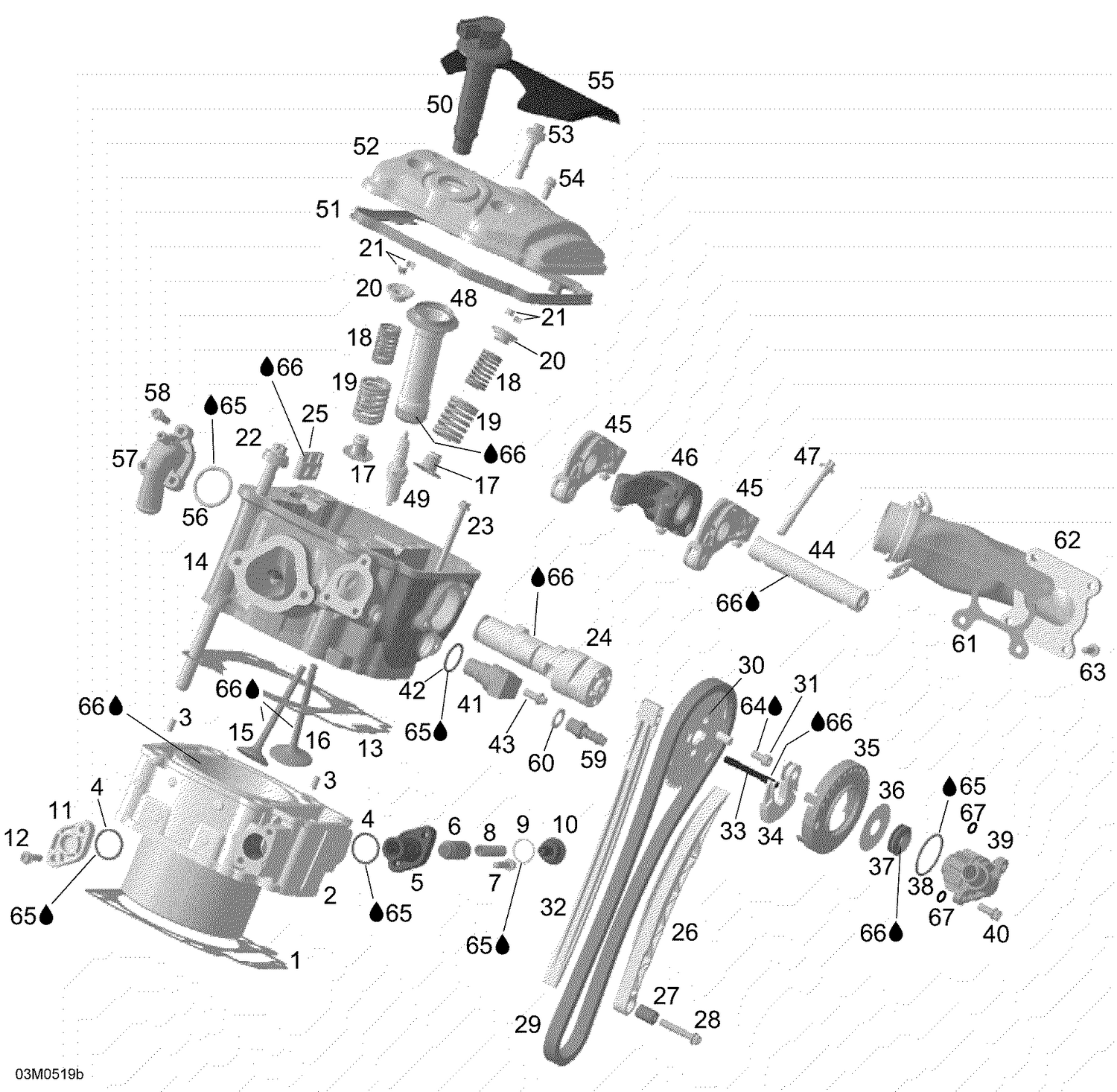 01- Cylinder and Cylinder Head, Rear Side