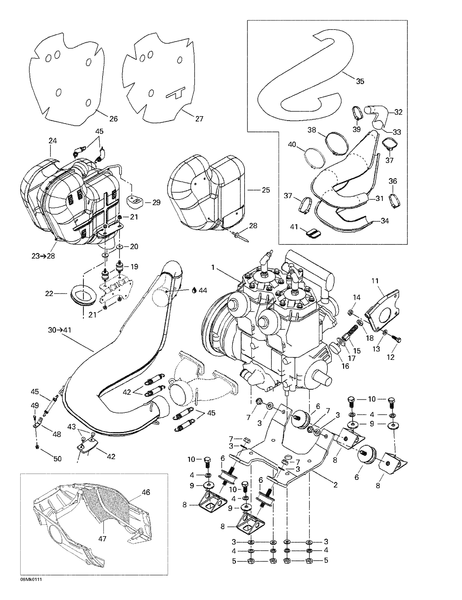 01- Engine Support And Muffler