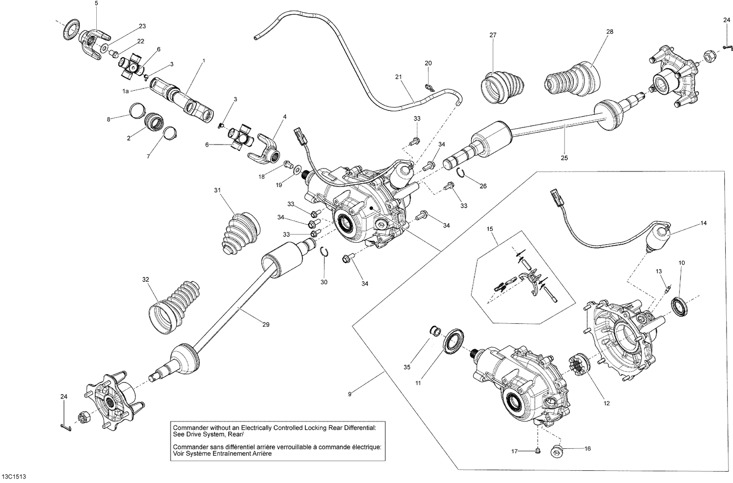 08- Drive System, Rear - With Locking Rear Differential_13C1513