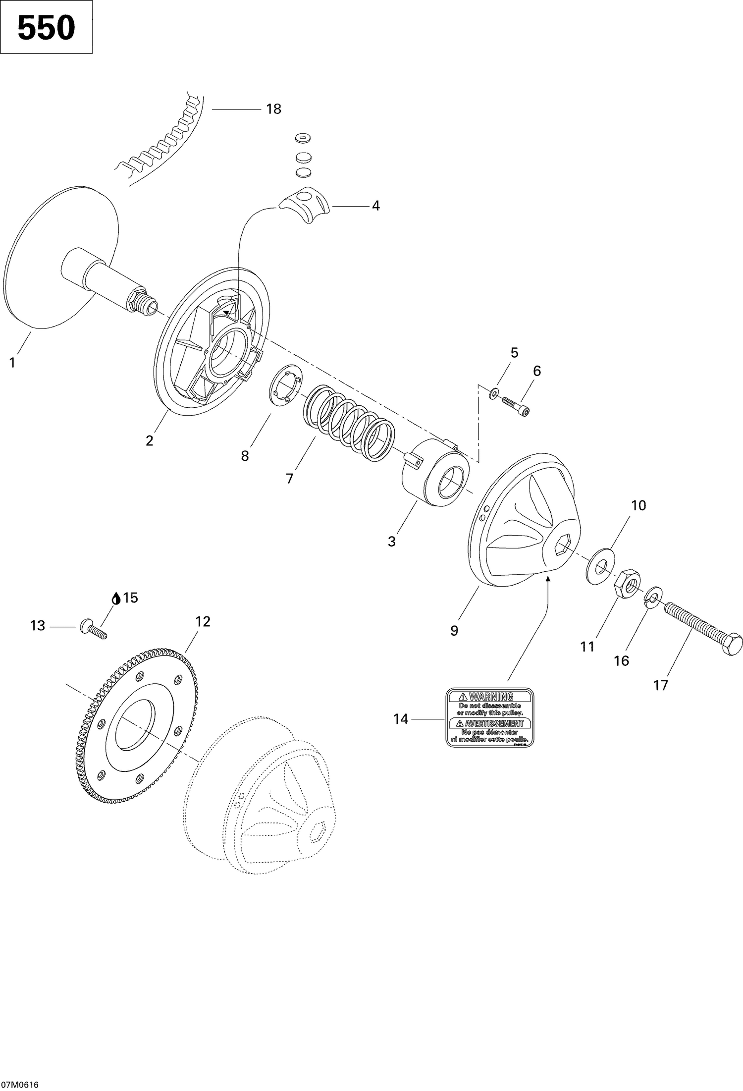 05- Drive Pulley 550F