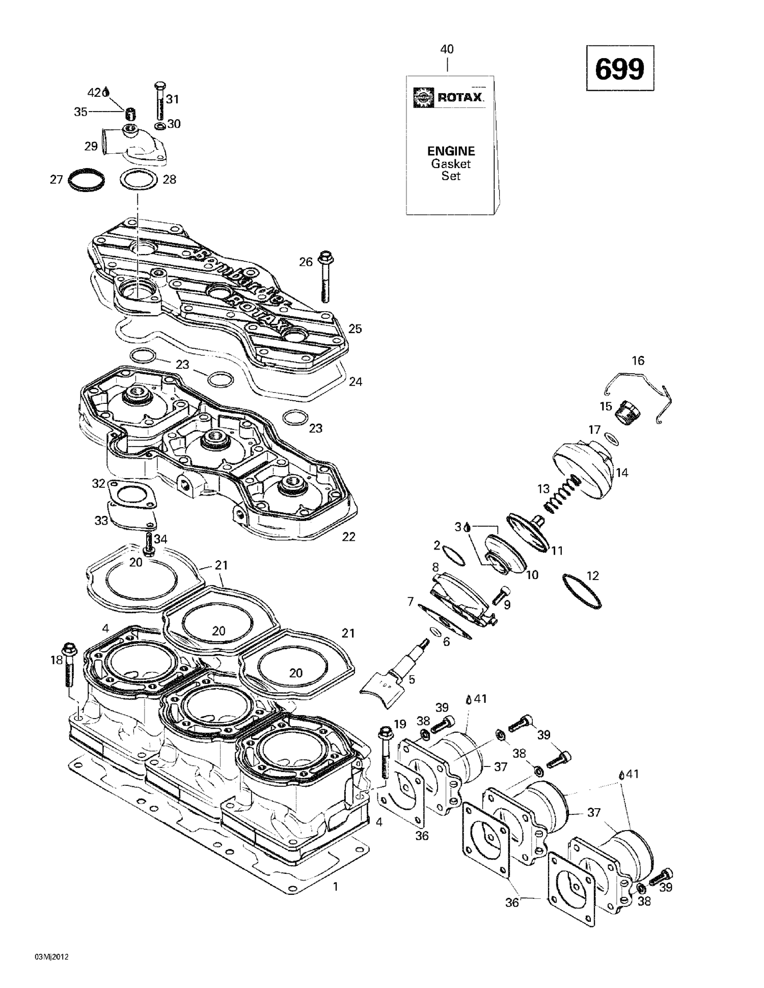 01- Cylinder, Exhaust Manifold (699)
