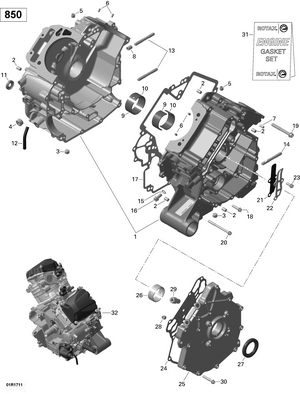 01- Crankcase - 850 Efi Schematic