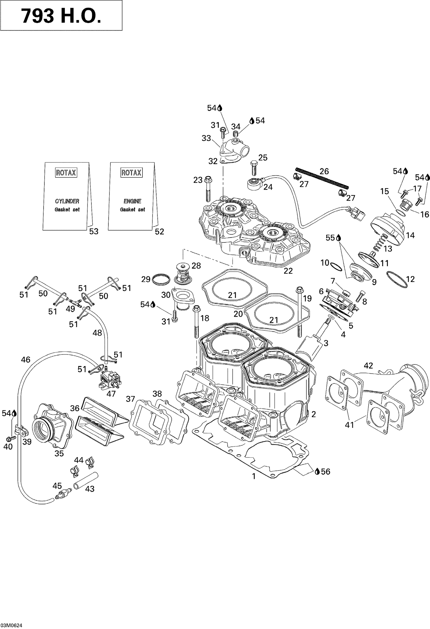 01- Cylinder, Exhaust Manifold And Reed Valve