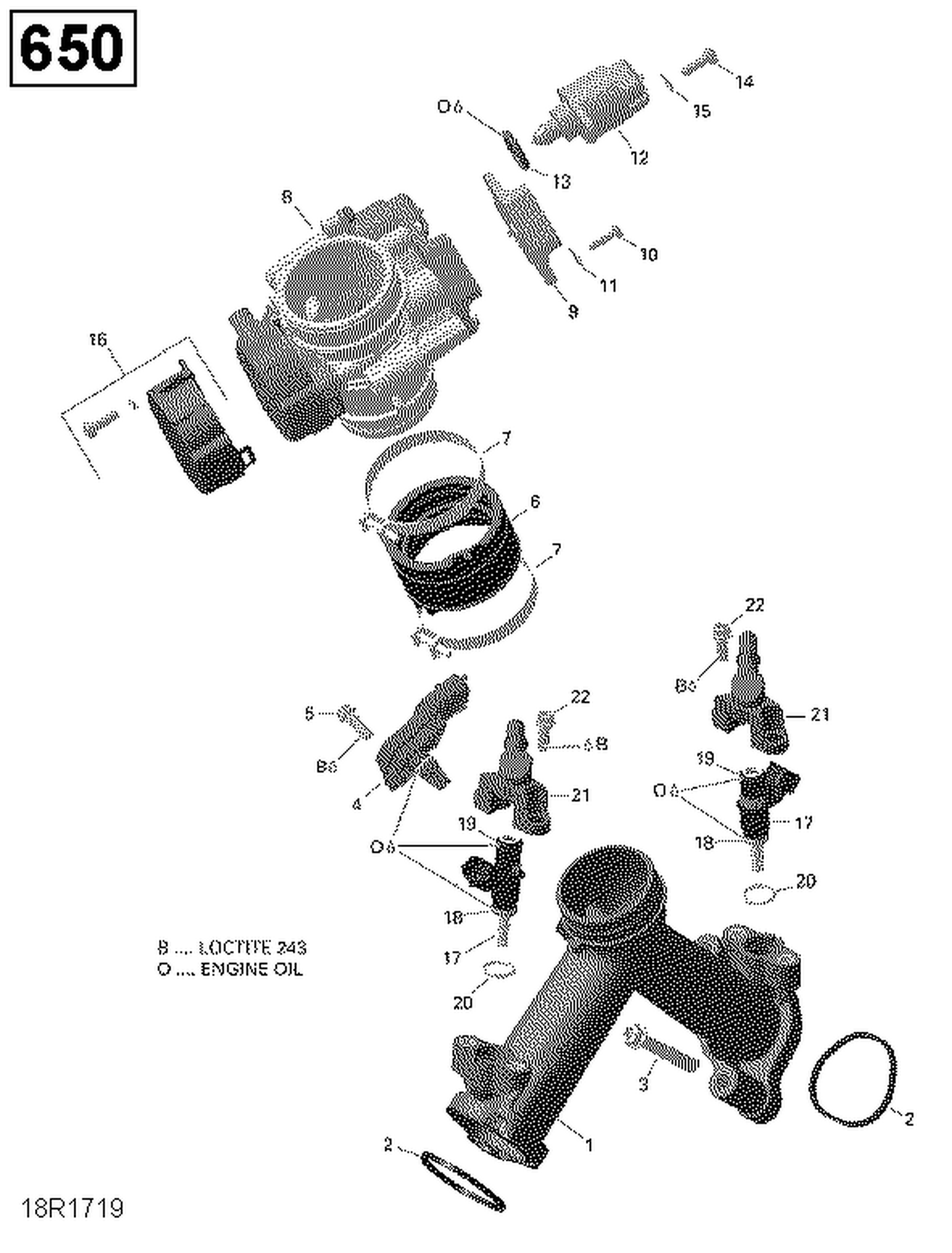02- Air Intake Manifold and Throttle Body - 650 EFI