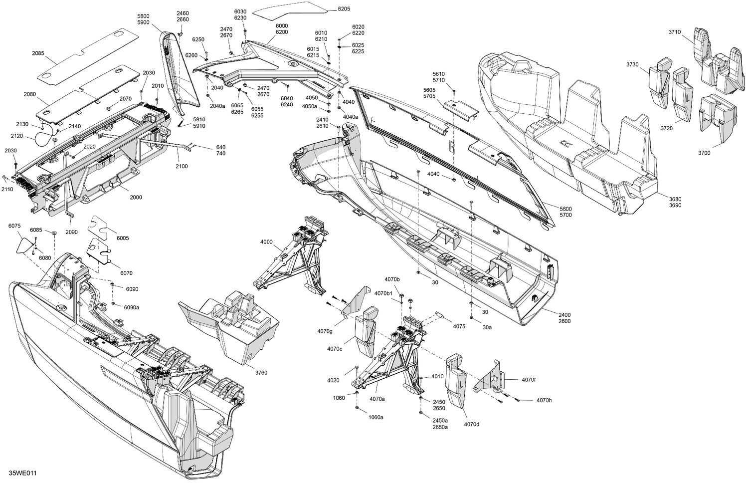 05- HULL - Front Deflector Float and Front Bumper