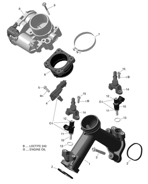 01- Rotax - Air Intake Manifold And Throttle Body - V2 Schematic