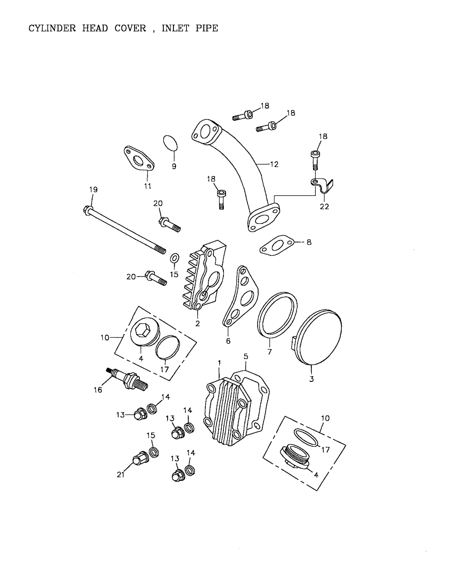 01- Cylinder Head Cover, Inlet Pipe
