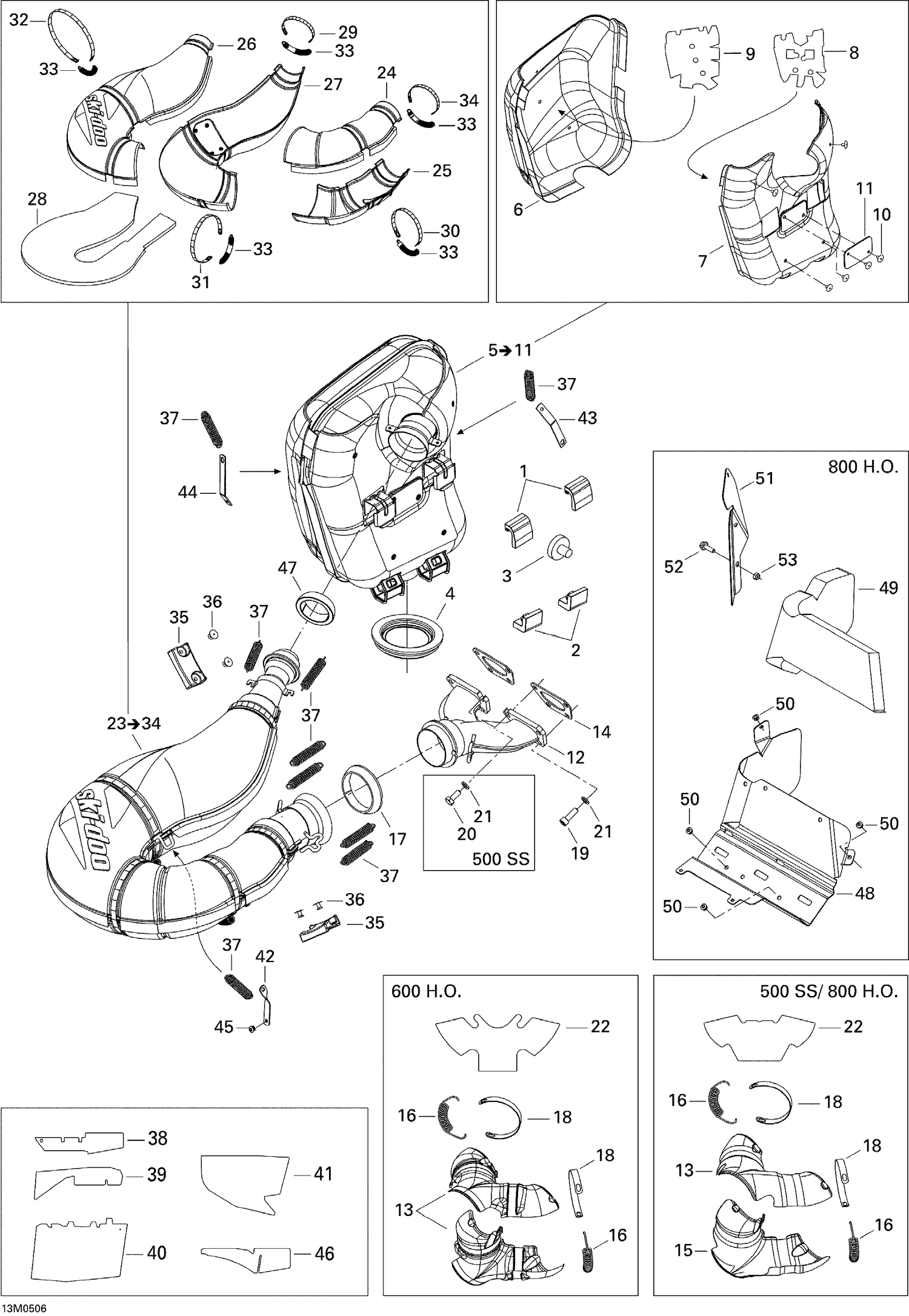 01- Exhaust System, GSX 500SS