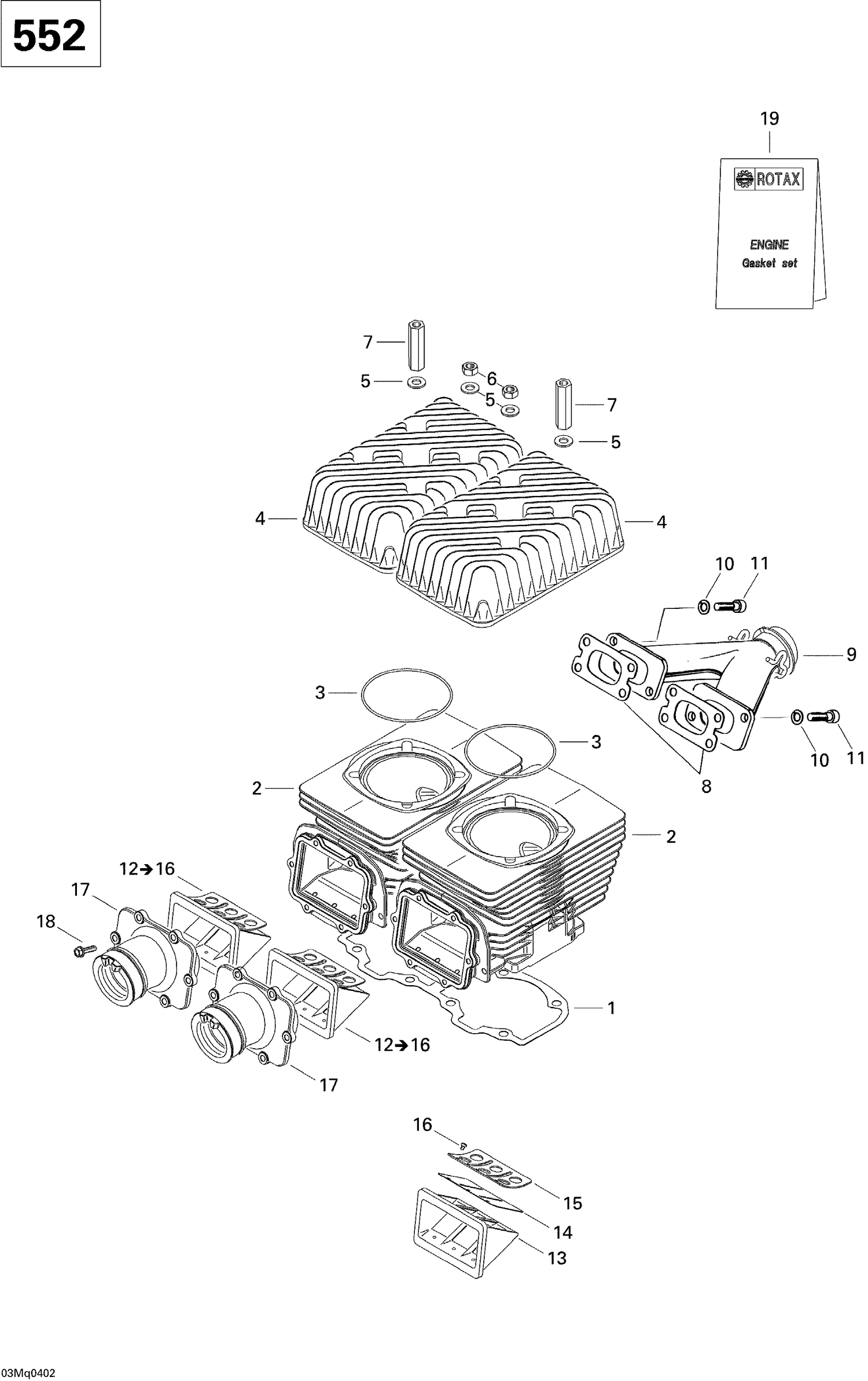 01- Cylinder, Exhaust Manifold (550F)