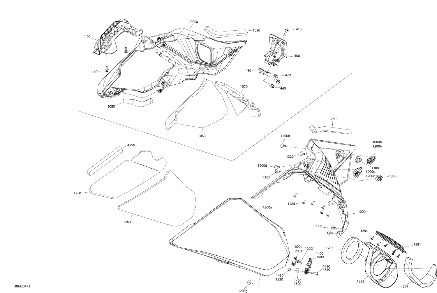 09- Body - Hood Section - Lateral Panel - Gulfstream Blue - Electric Start