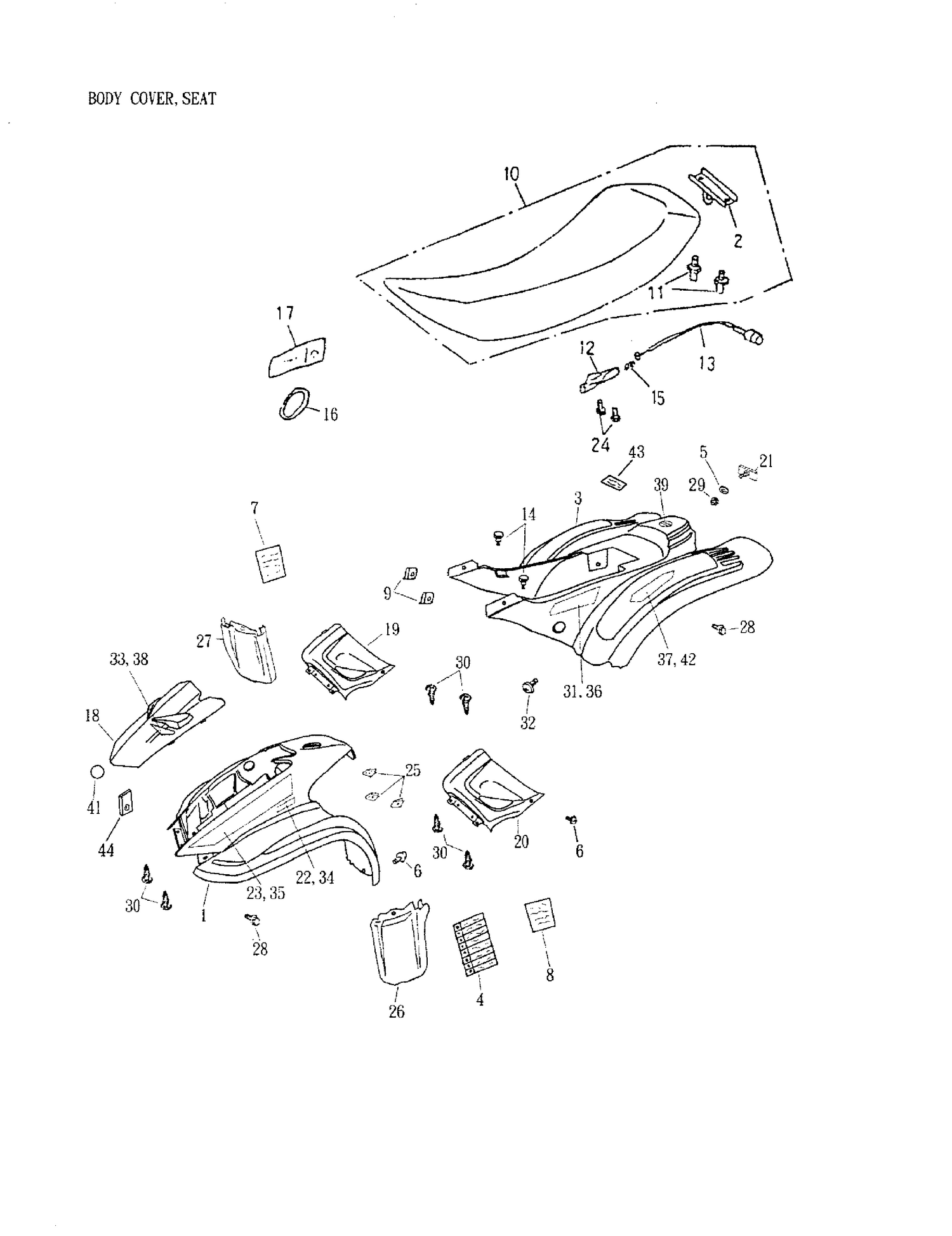 09- Body Cover, Seat 172-18