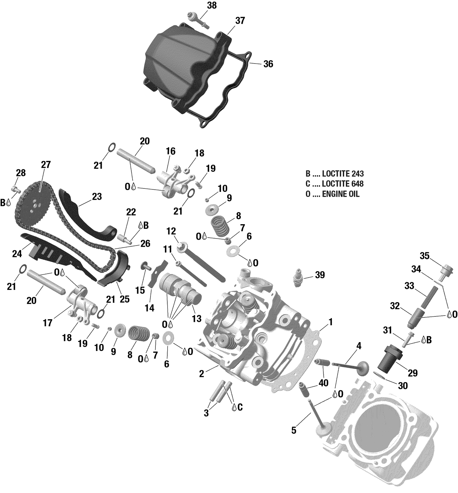 01- ROTAX - Cylinder Head, Front