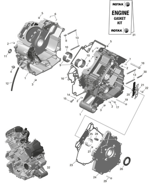 01- Rotax - Crankcase Schematic