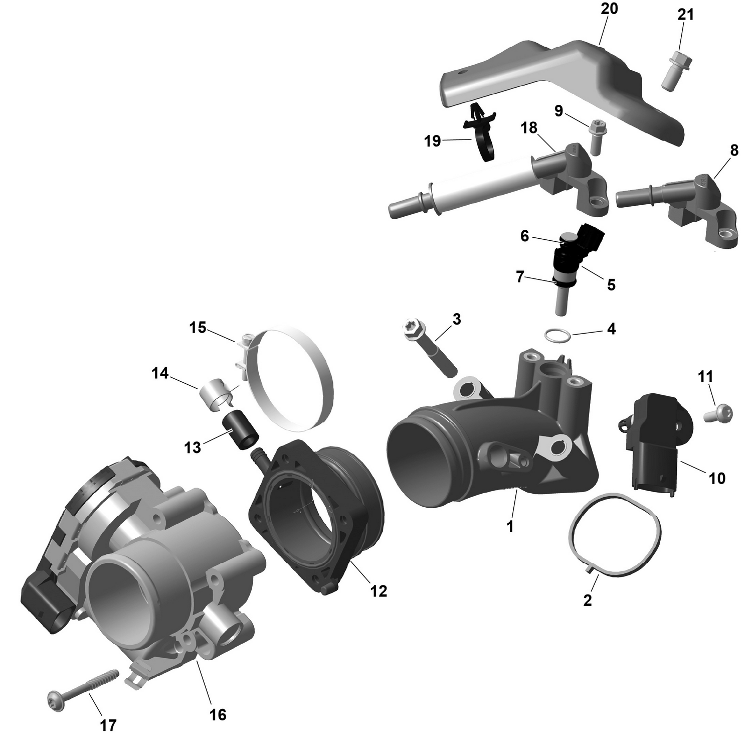 01- ROTAX - Air Intake Manifold And Throttle Body
