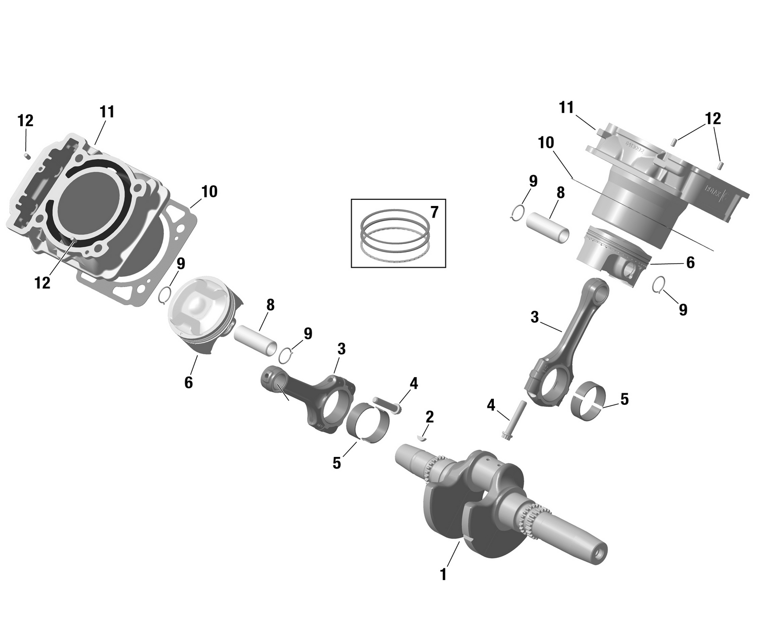 01- ROTAX - Crankshaft, Pistons and Cylinder