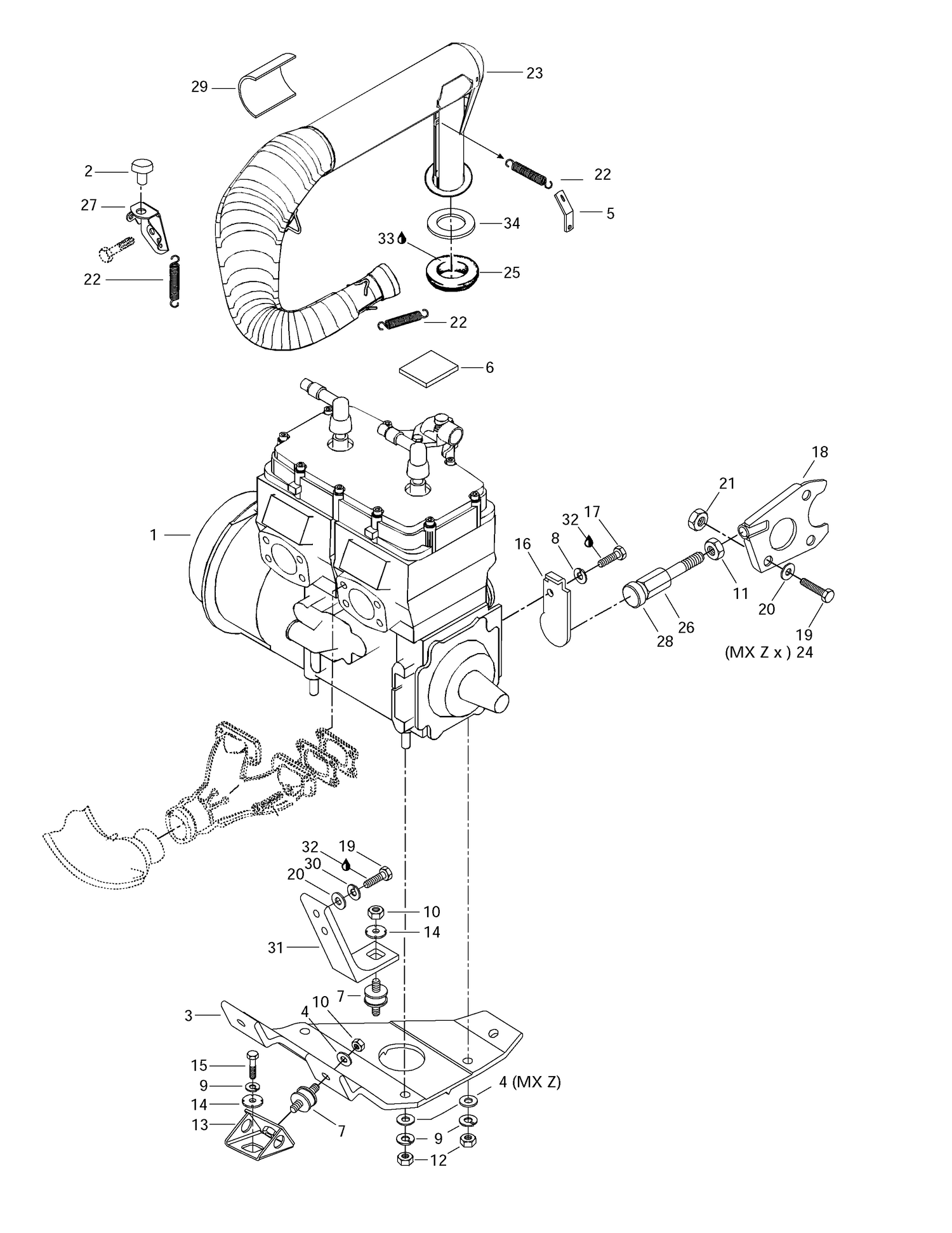 01- Engine Support And Muffler