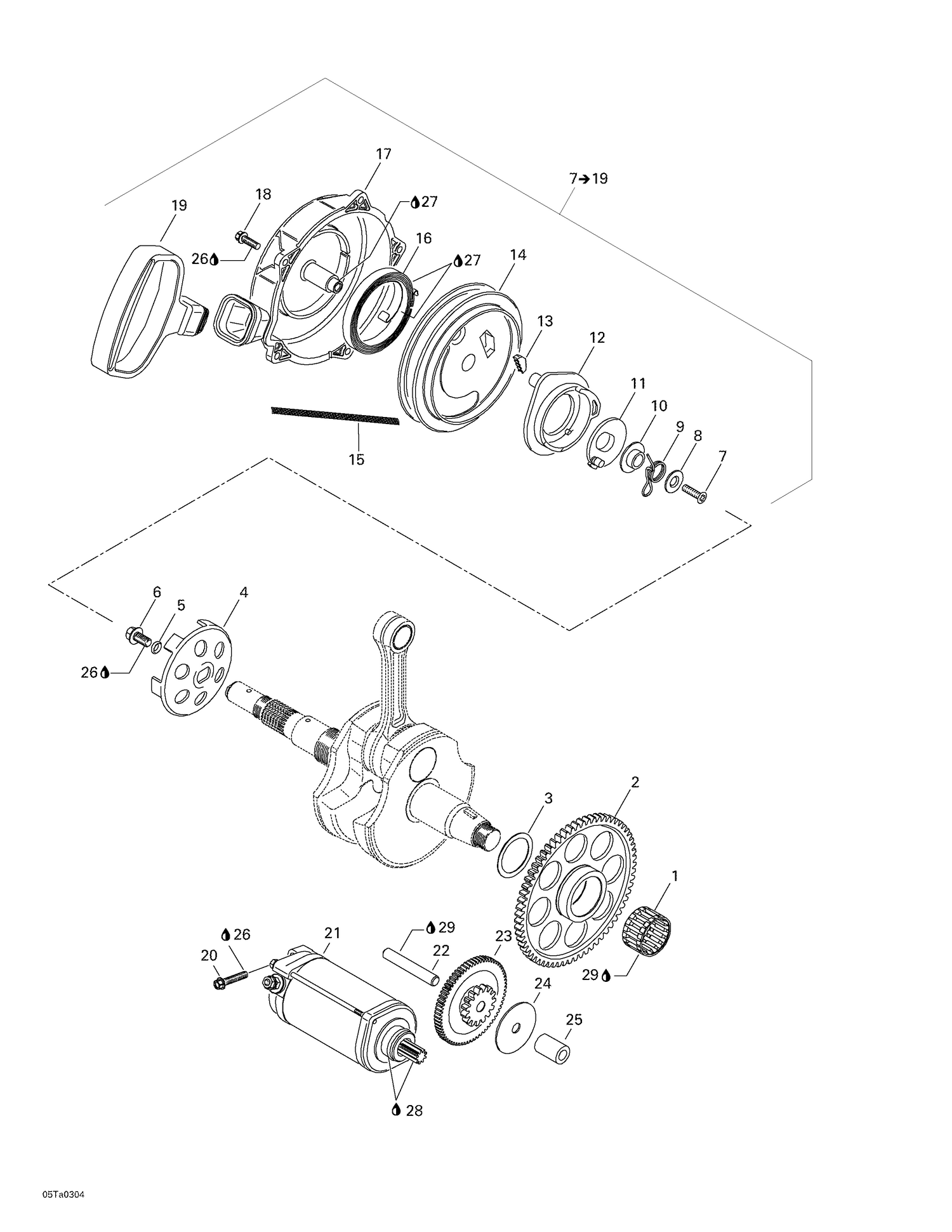 04- Rewind Starter, Electric Starter