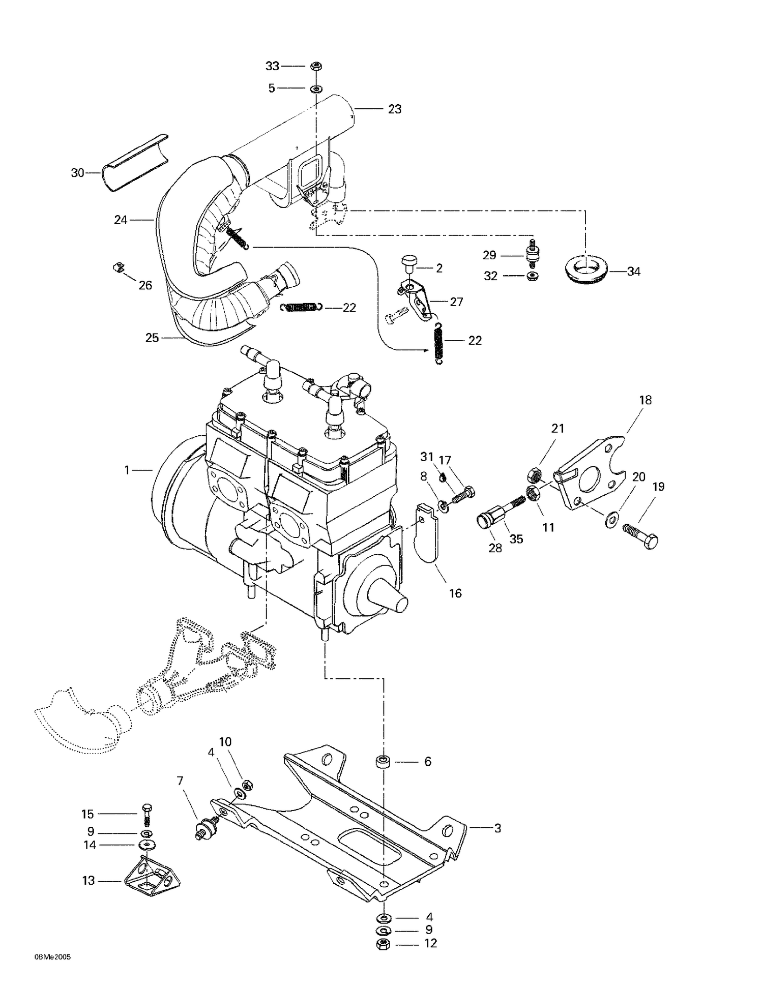 01- Engine Support And Muffler