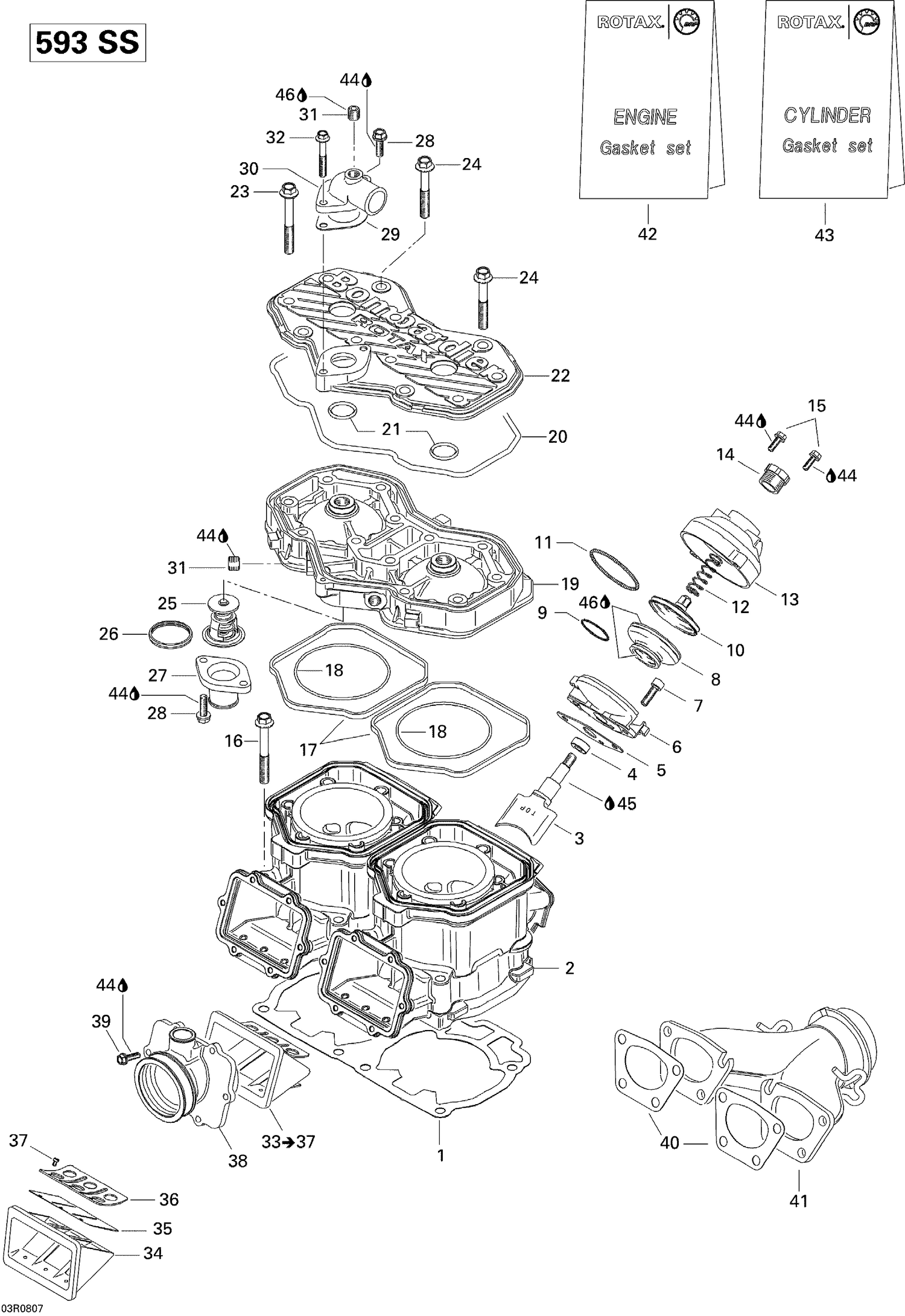 01- Cylinder, Exhaust Manifold And Reed Valve