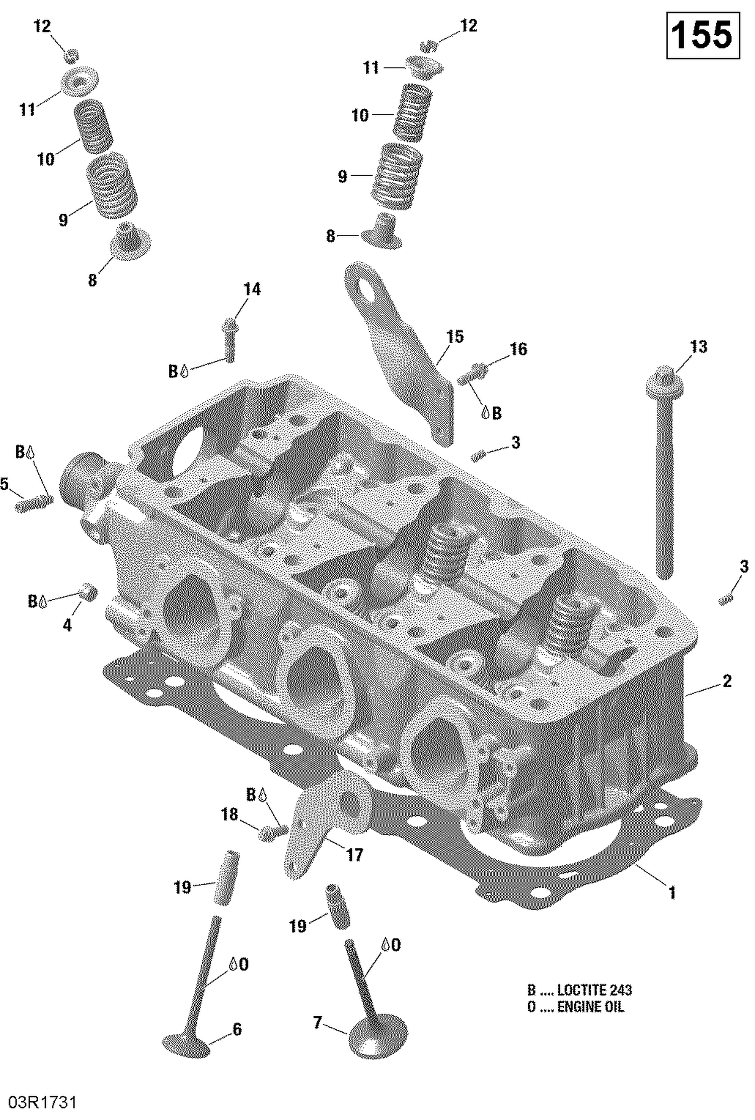 01- Cylinder Head - 130-155 Model Without Suspension