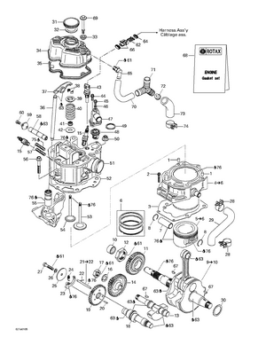 01- Crankshaft, Pistons And Cylinder Schematic