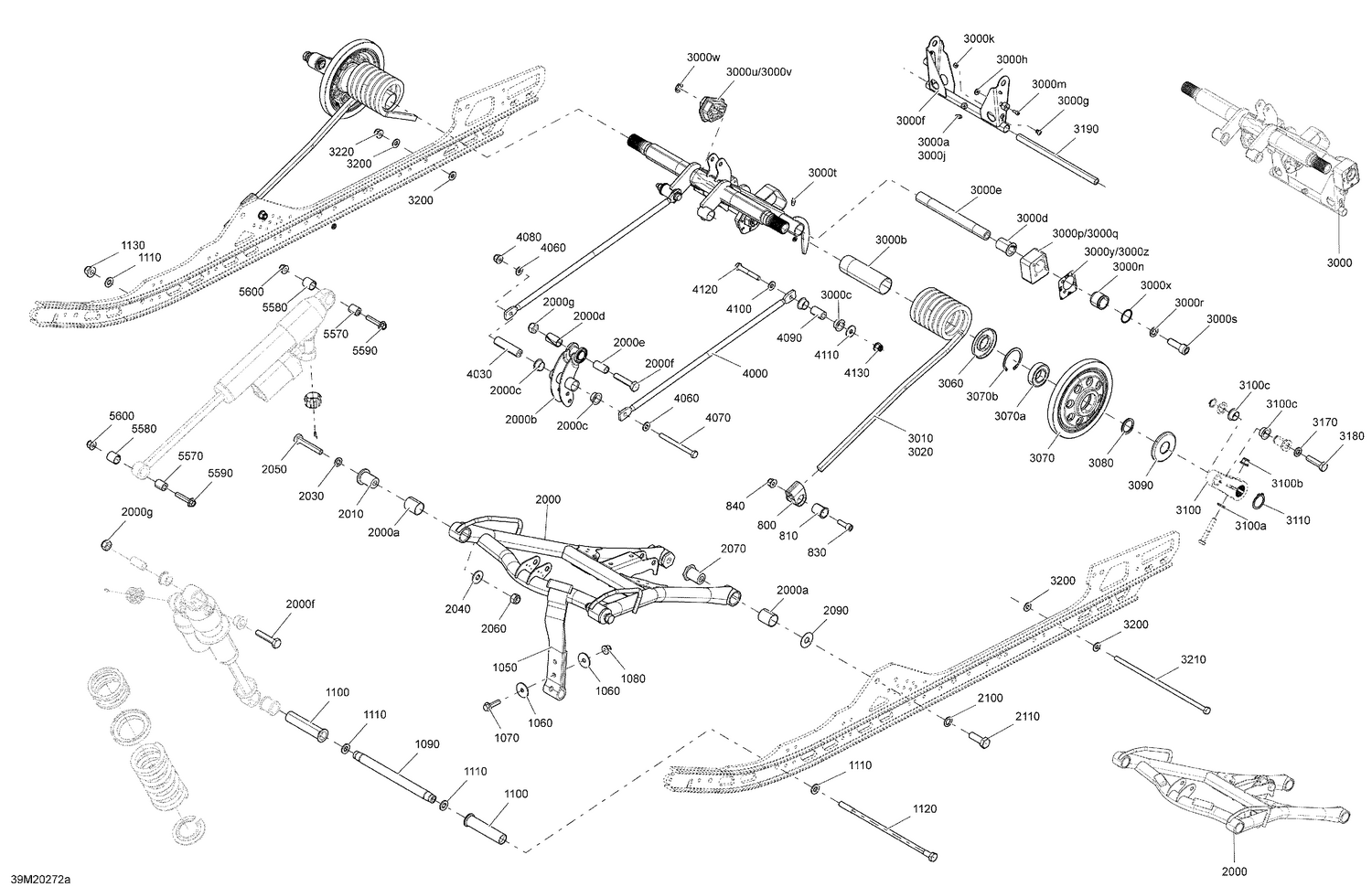 08- Suspension, Rear - Upper Section -  Without Quick Adjust System
