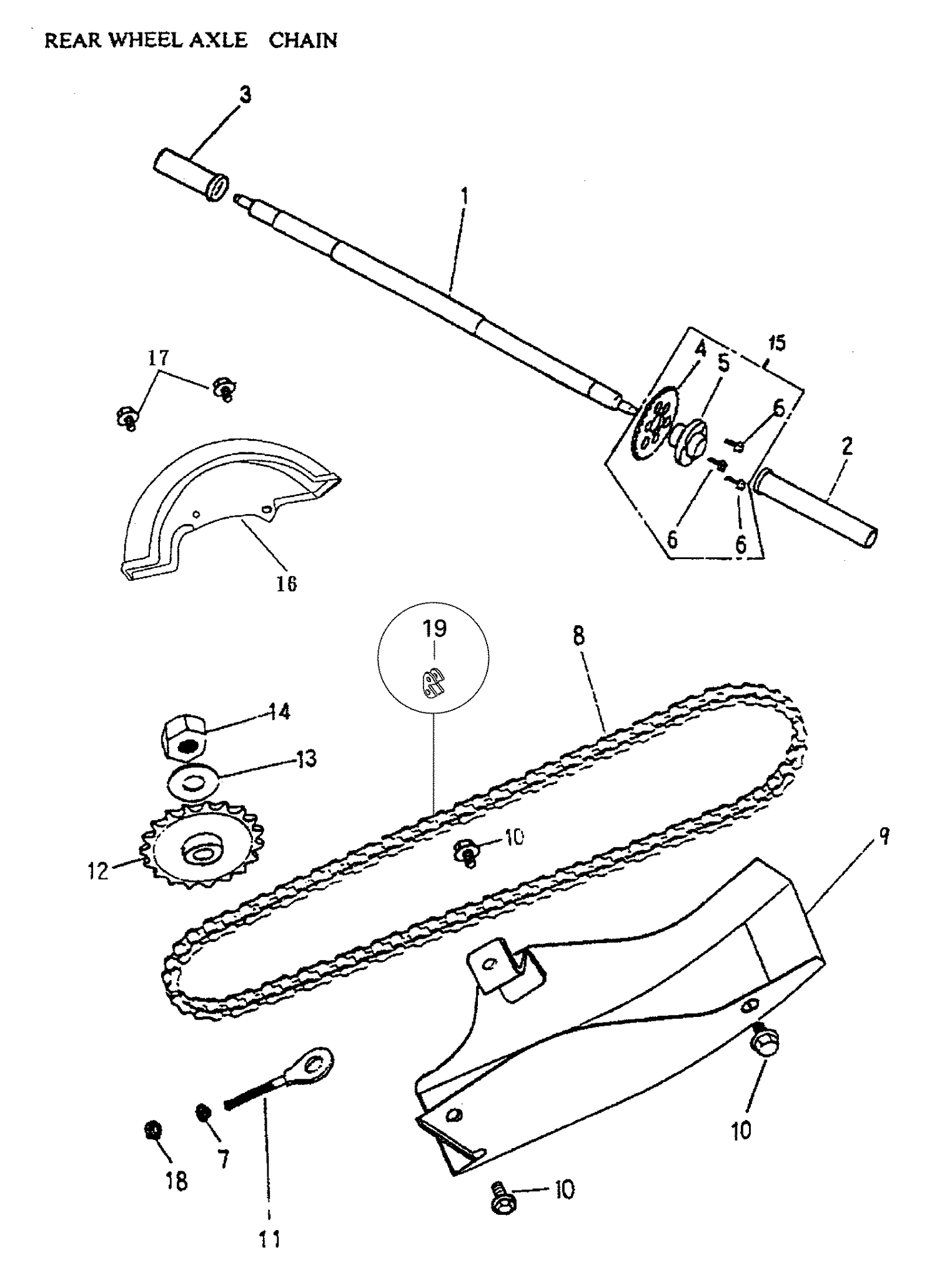 05- Rear Wheel Axle, Chain
