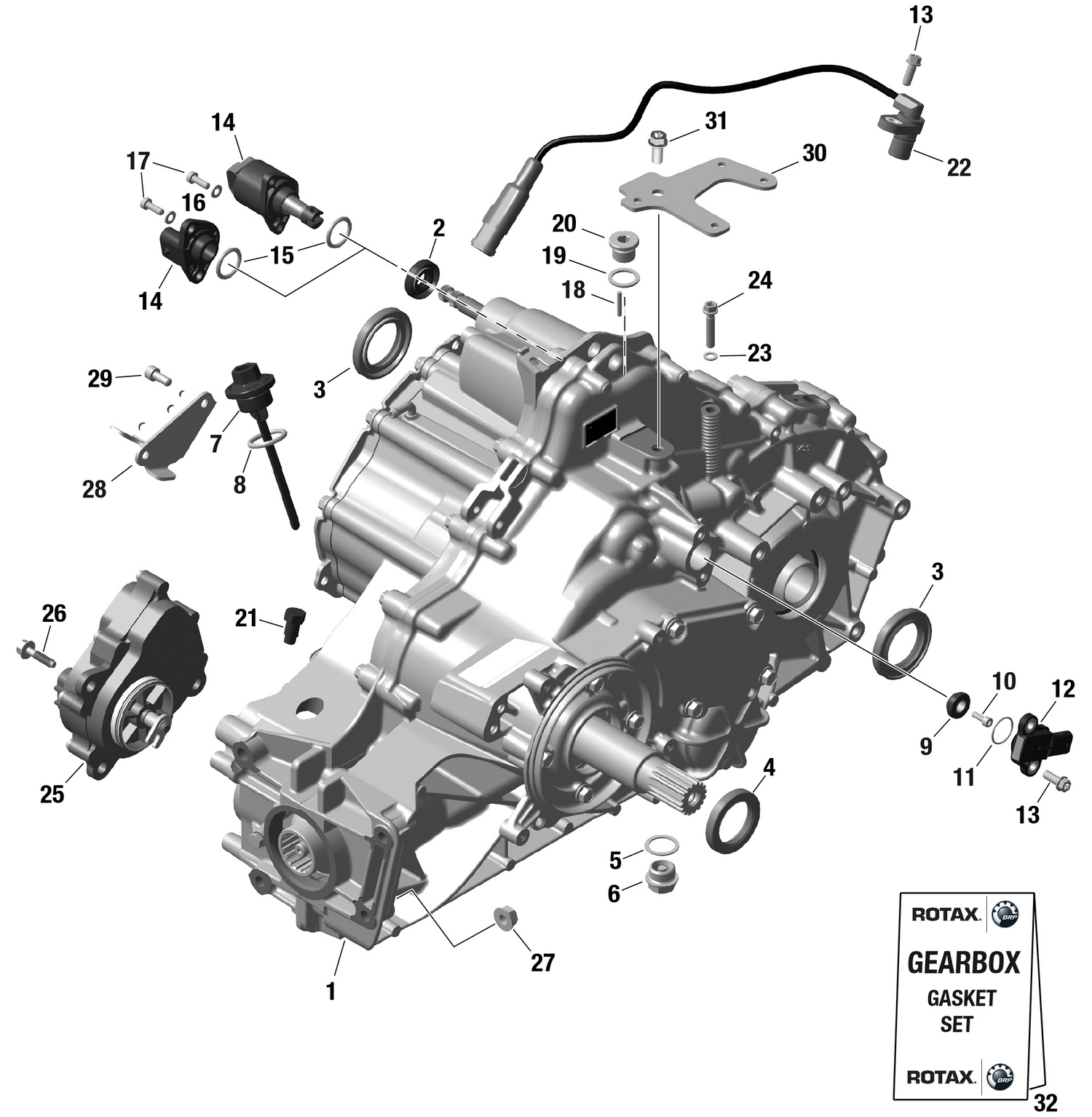 01- ROTAX - Gearbox Assy and Drive Shaft