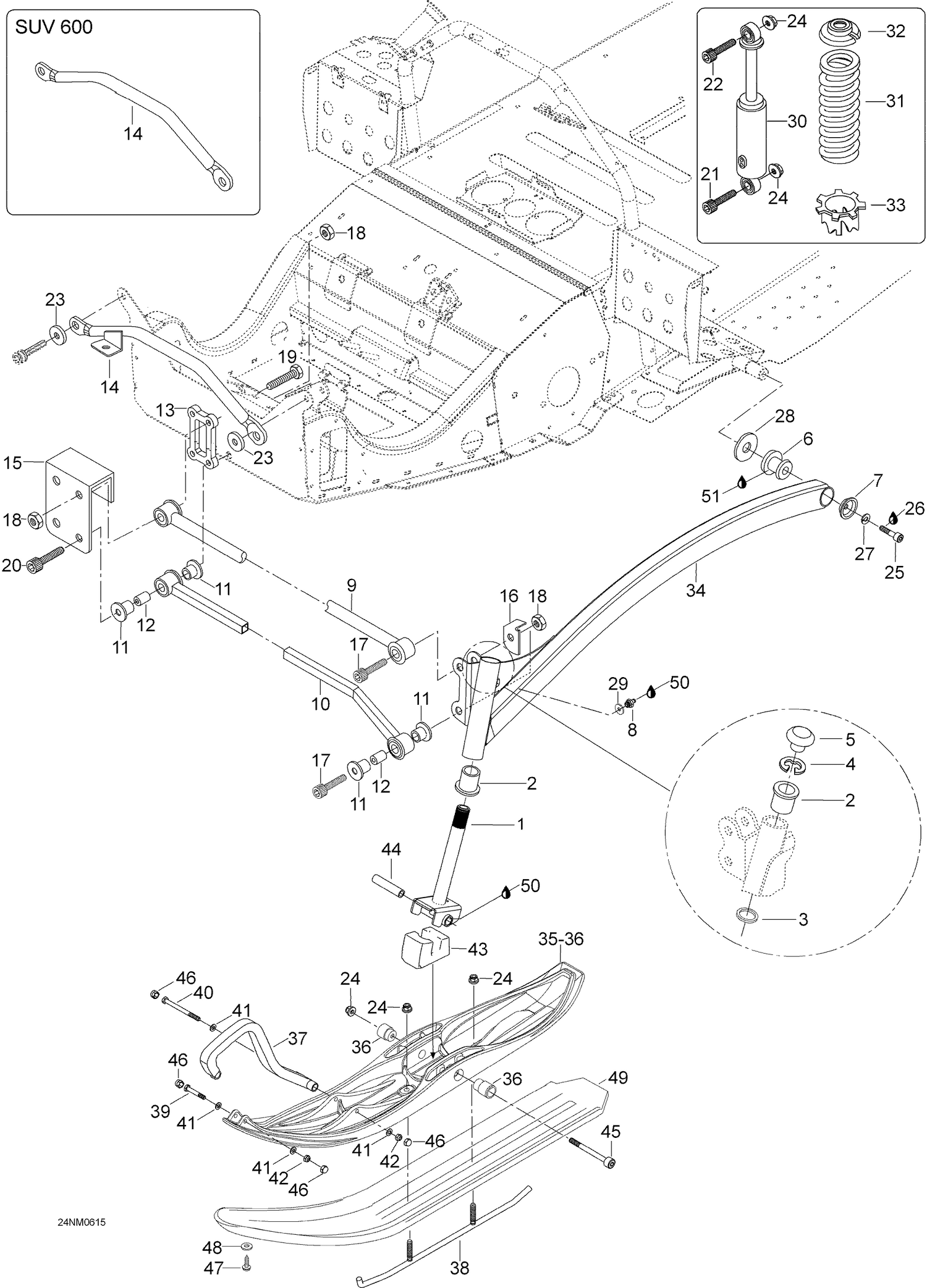 07- Front Suspension And Ski 550F SUV