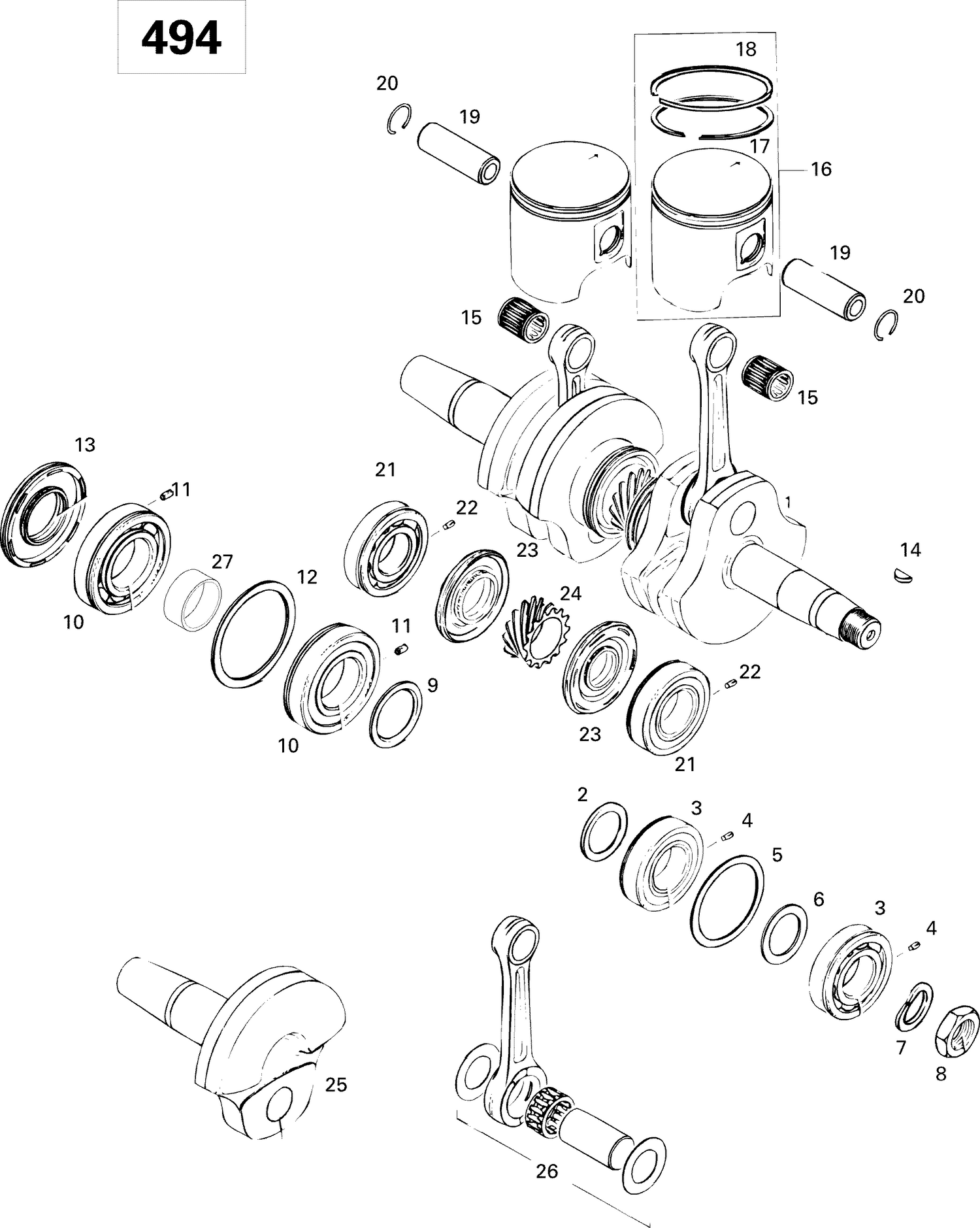 01- Crankshaft And Pistons 494