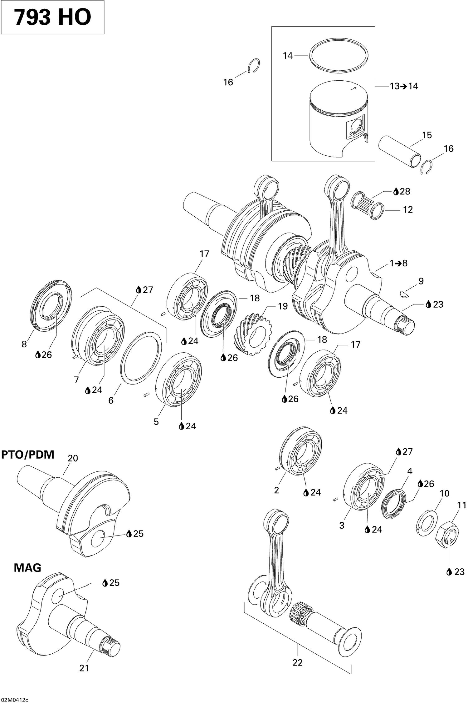 01- Crankshaft And Pistons (793 HO)