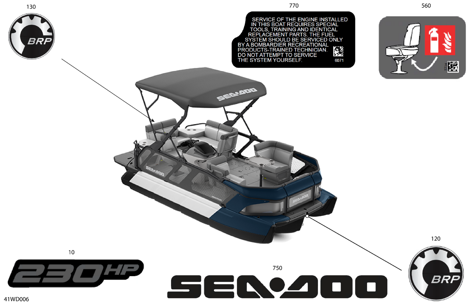 03- DECALS - Feature Decals - 230HP - Cruise or Sport Package