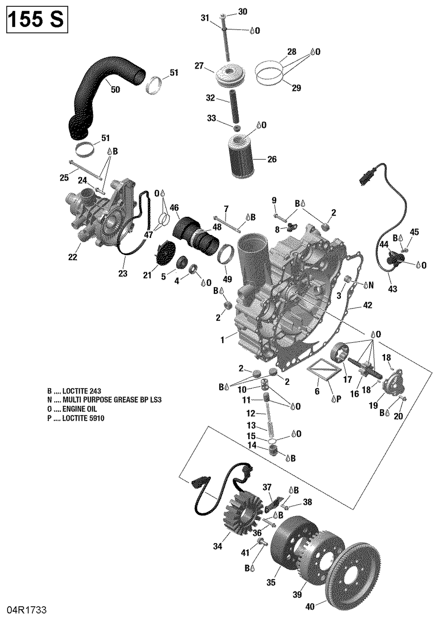 03- PTO Cover And Magneto - 155 Model With Suspension