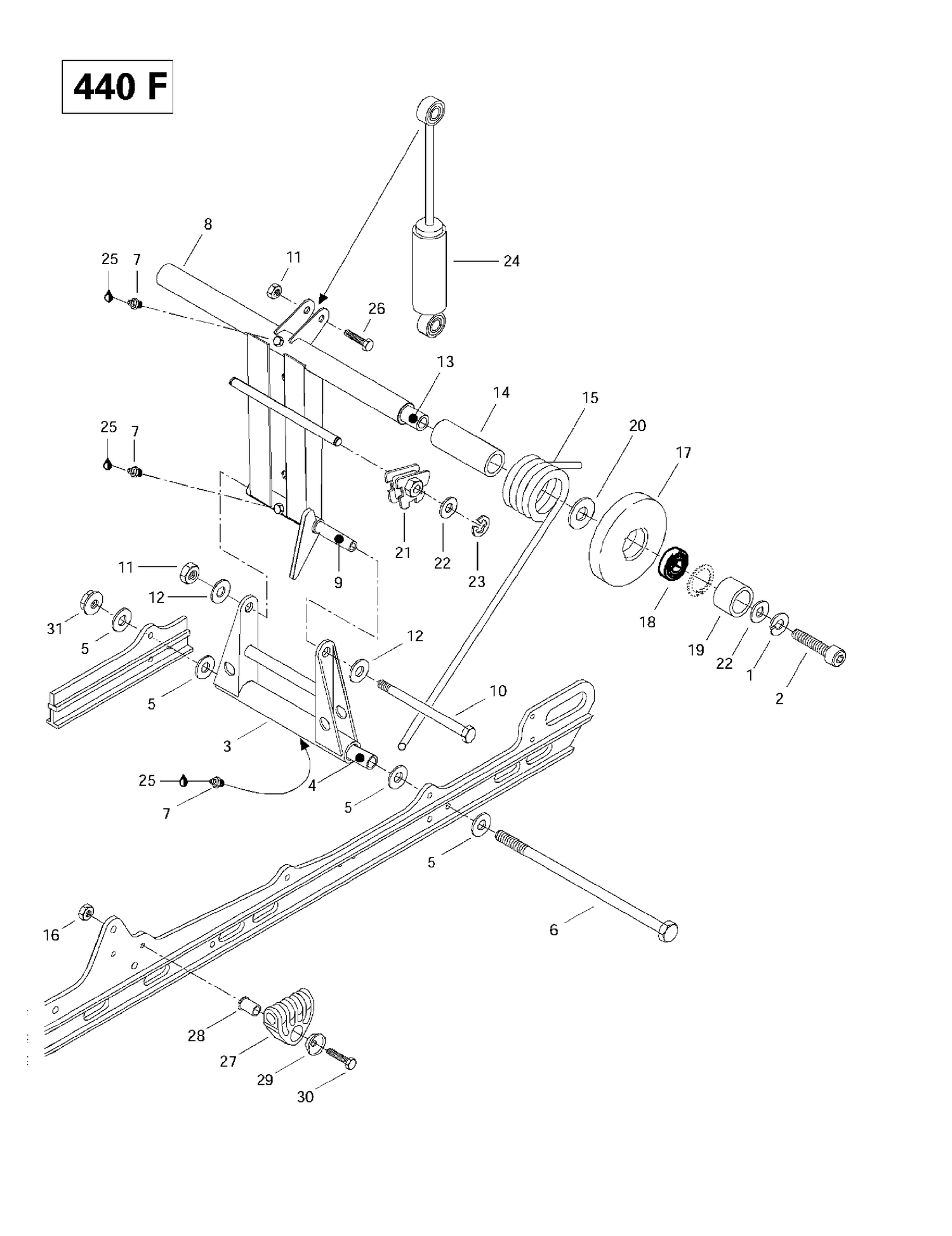 08- Rear Arm, Rear Suspension (440F)