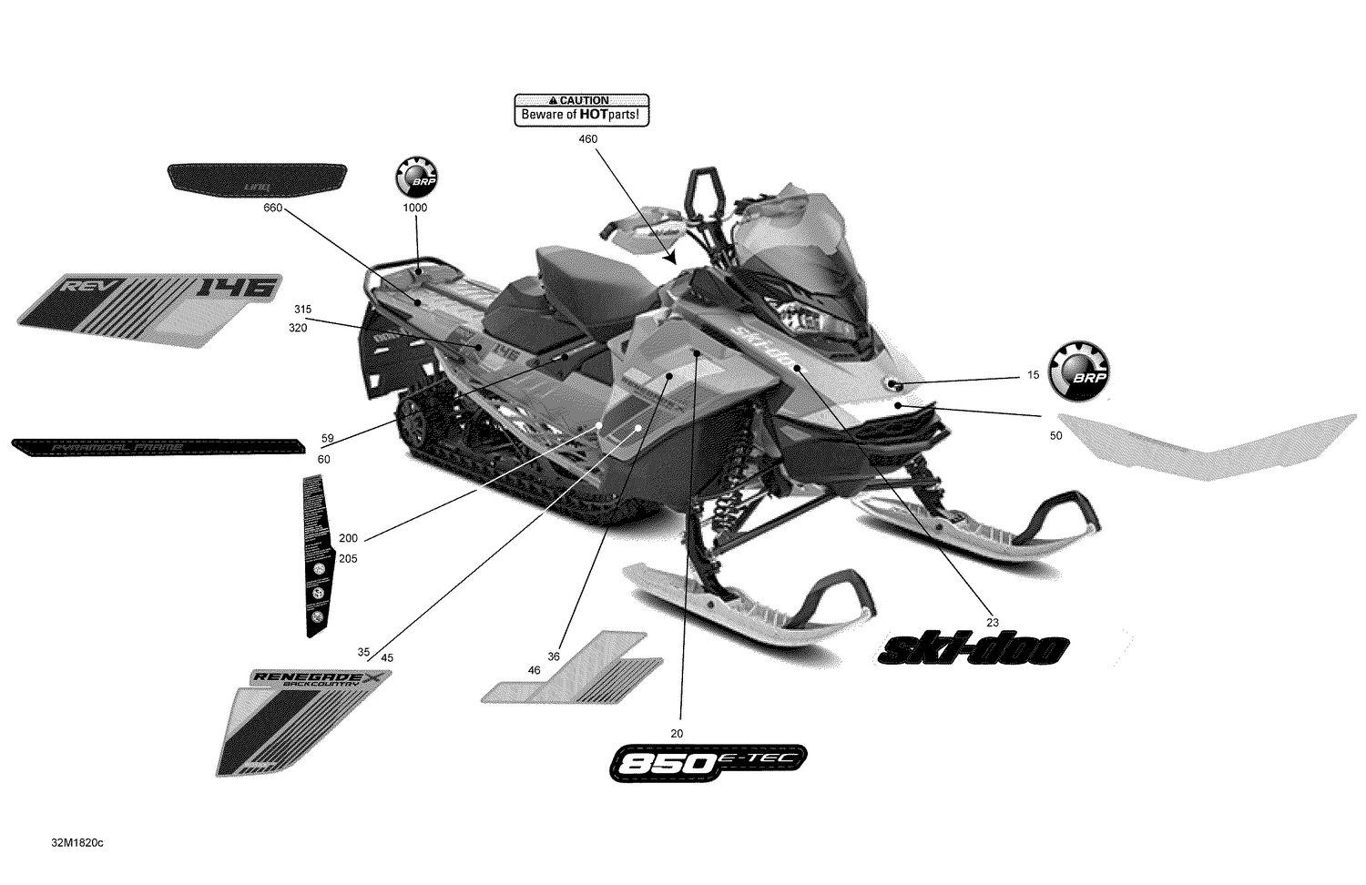 09- Decals Renegade - 850E-TEC - Package BackCountry X