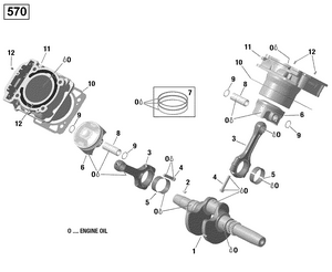 01- Crankshaft And Pistons - 570 Efi Schematic