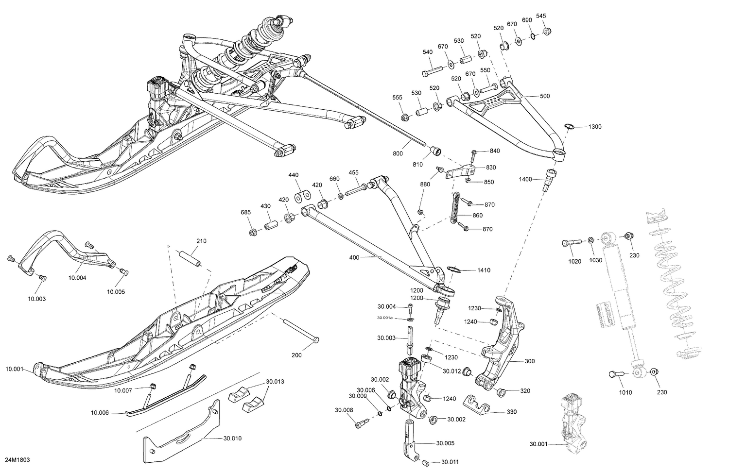 07- Front Suspension And Ski MXZ - Package TNT Except 850 E-TEC