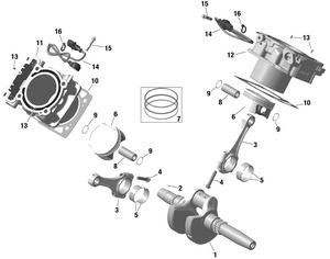01- Rotax - Crankshaft, Piston And Cylinder Schematic