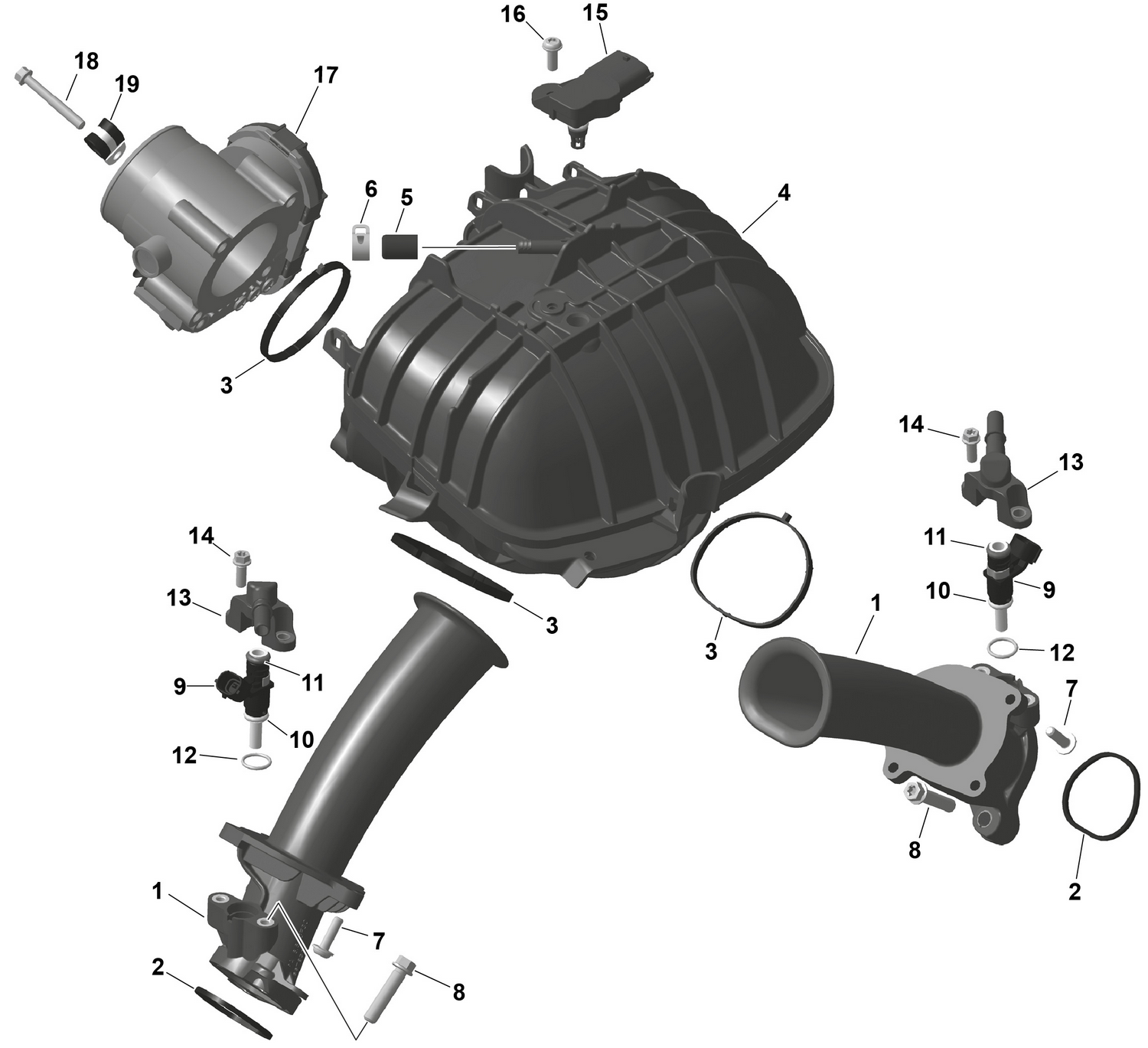 01- ROTAX - Air Intake Manifold And Throttle Body