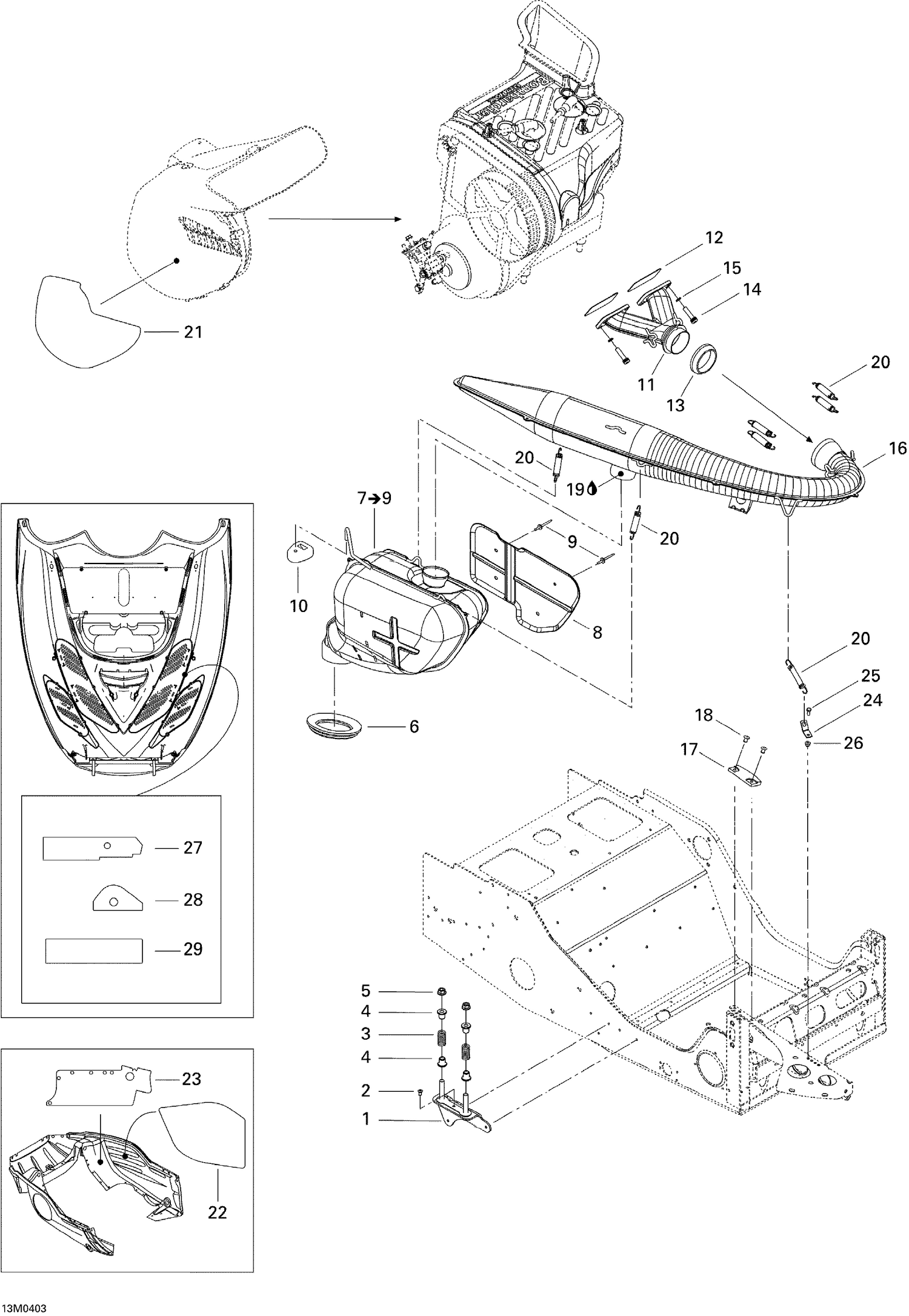 01- Exhaust System, Skandic 550F