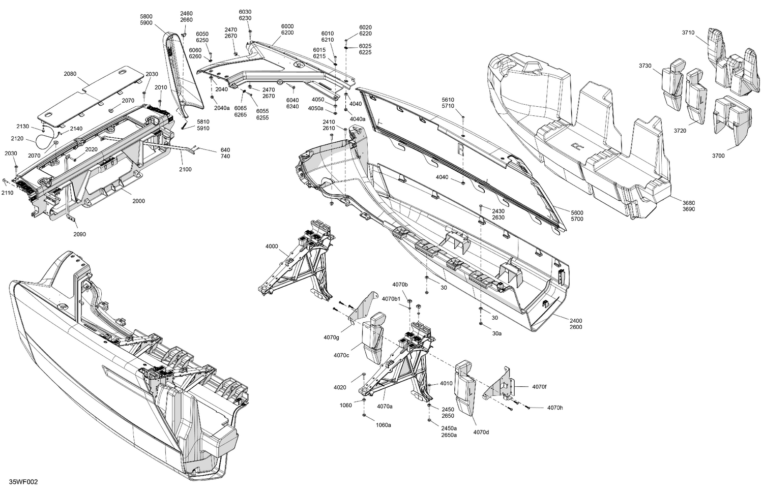 05- HULL - Front Deflector Float and Front Bumper