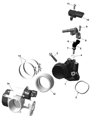 01- Rotax - Air Intake Manifold And Throttle Body Schematic