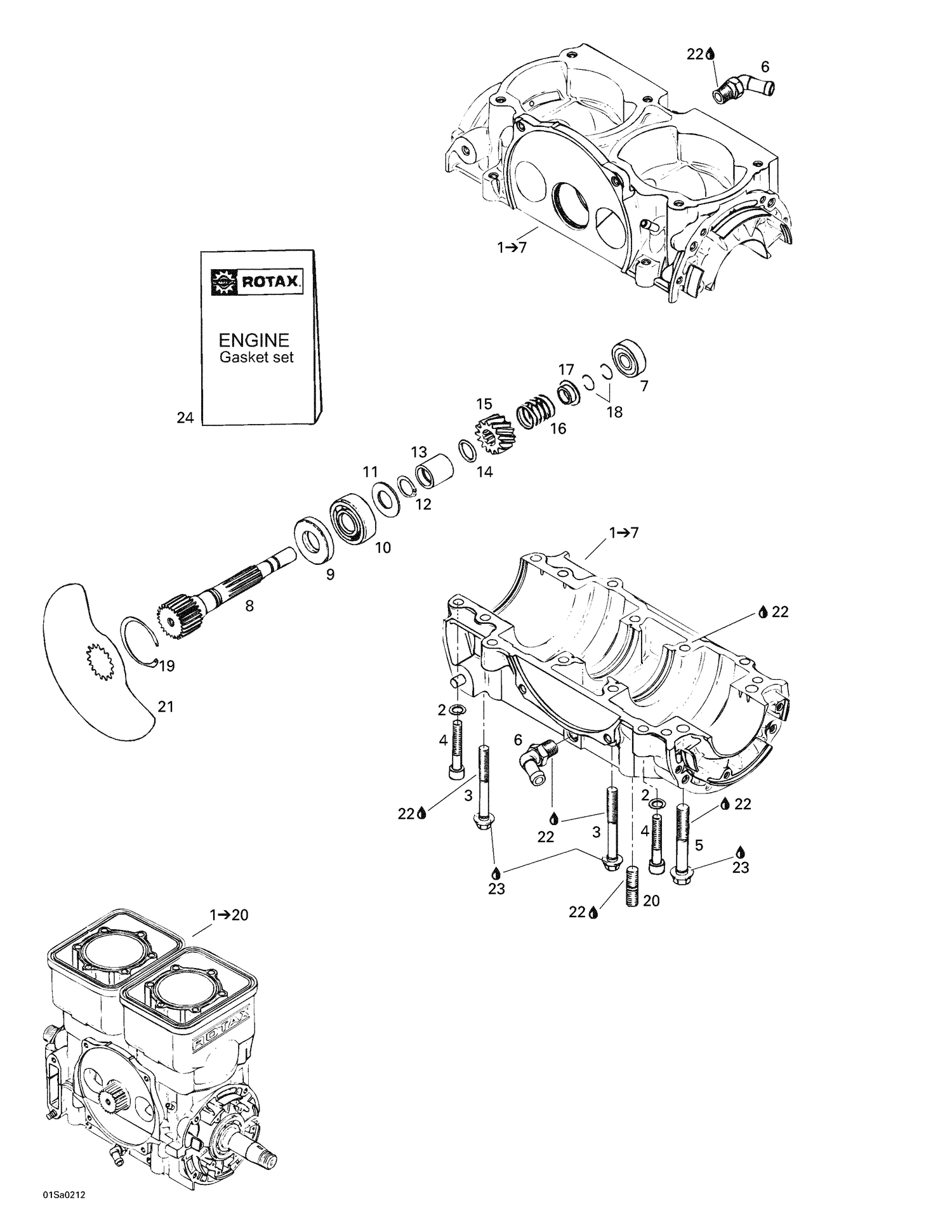 01- Crankcase, Rotary Valve