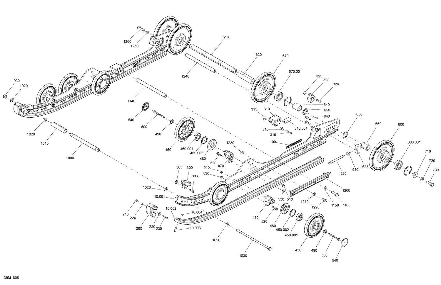 08- Rear Suspension MXZ - Package XRS Iron Dog - Inferior