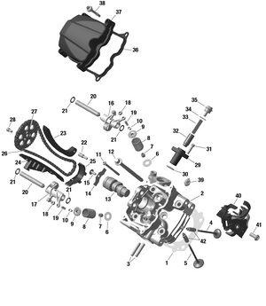 01- Rotax - Cylinder Head, Front Schematic