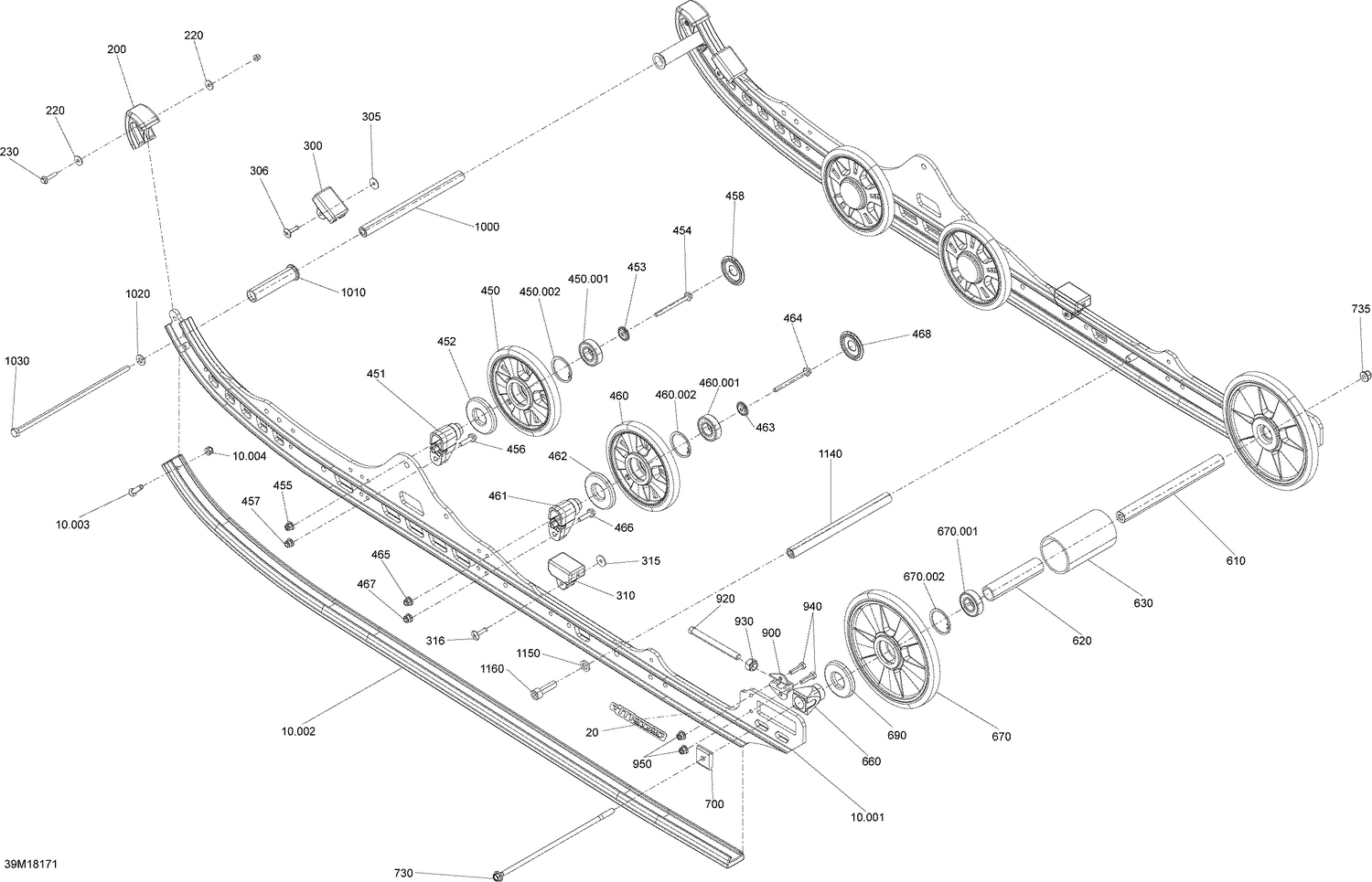 08- Rear Suspension Renegade - 600HO E-TEC - Package BackCountry - Inferior