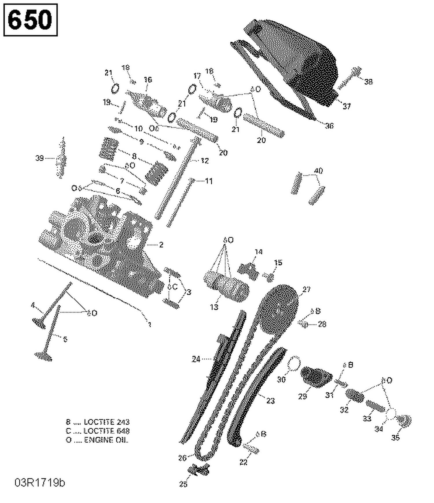 01- Cylinder Head, Rear - 650 EFI