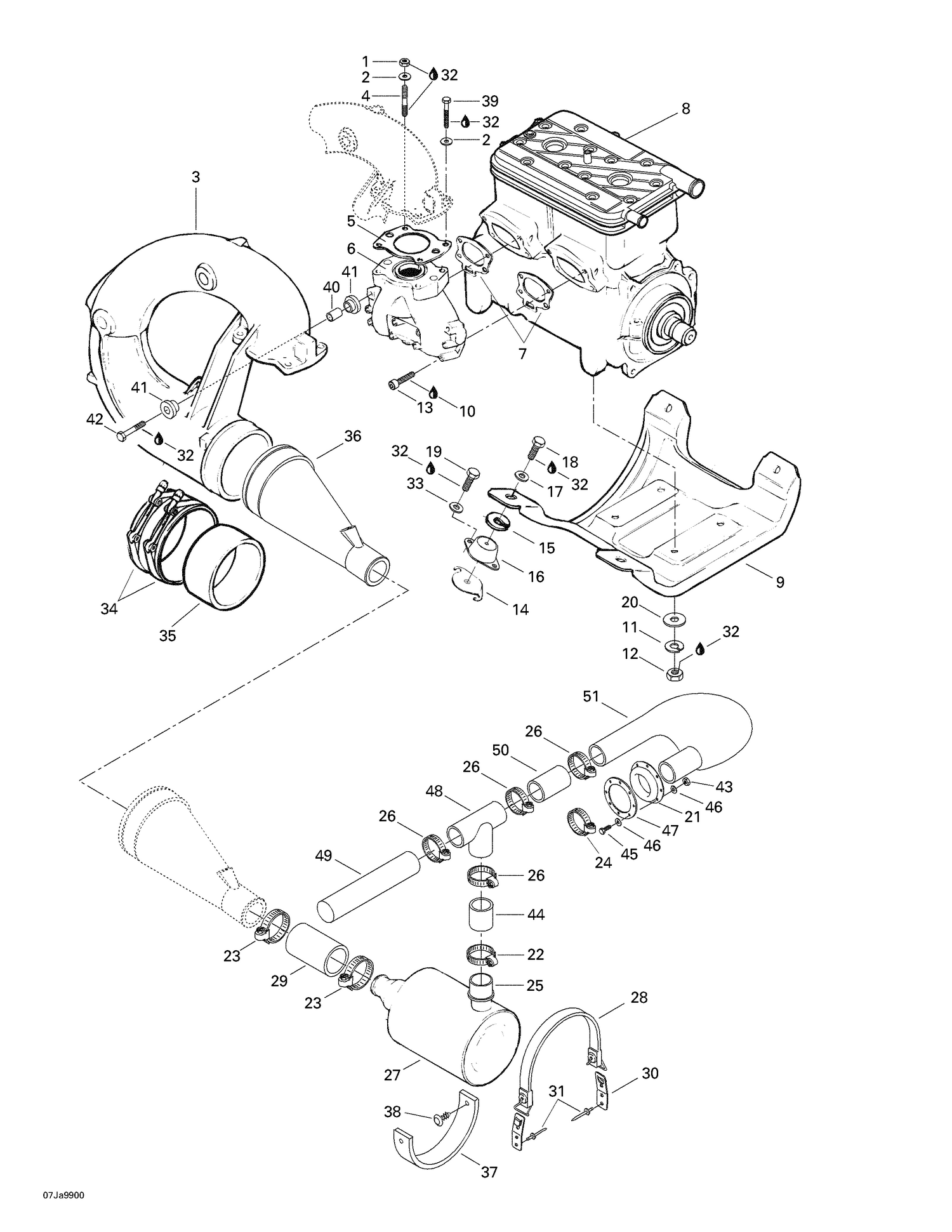 01- Engine Support And Muffler