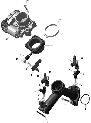 01- Rotax - Air Intake Manifold And Throttle Body Schematic