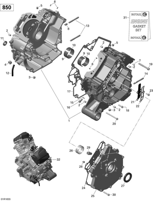 01- Crankcase - 850 Efi Schematic